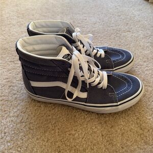 Vans Sk8 Hi High-Top Sneakers - Dark Gray and White